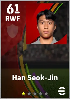 Han Seok-Jin eFootball 2026 player card — 61 OVR RWF