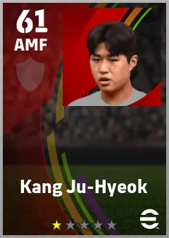 Kang Ju-Hyeok eFootball 2026 player card — 61 OVR AMF