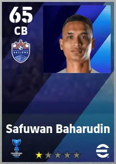 Safuwan Baharudin eFootball 2026 player card — 65 OVR CB
