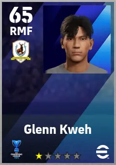 Glenn Kweh eFootball 2026 player card — 65 OVR RMF