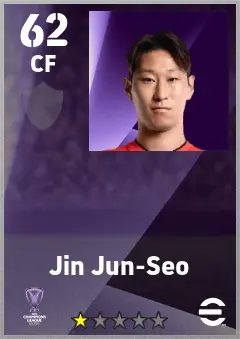 Jin Jun-Seo eFootball 2026 player card — 62 OVR CF
