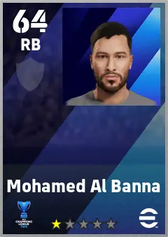 Mohamed Al Banna eFootball 2026 player card — 64 OVR RB