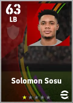 Solomon Sosu eFootball 2026 player card — 63 OVR LB