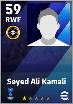 Seyed Ali Kamali eFootball 2026 player card — 59 OVR RWF
