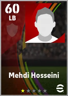 Mehdi Hosseini eFootball 2026 player card — 60 OVR LB