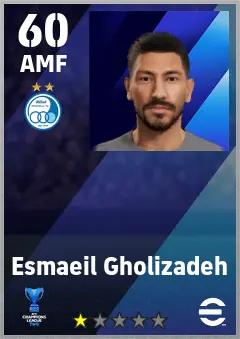 Esmaeil Gholizadeh eFootball 2026 player card — 60 OVR AMF