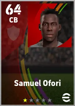 Samuel Ofori eFootball 2026 player card — 64 OVR CB