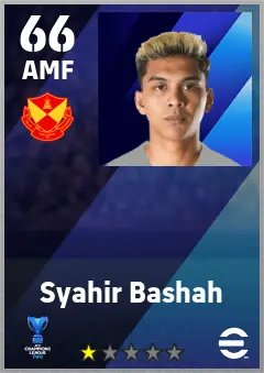 Syahir Bashah eFootball 2026 player card — 66 OVR AMF