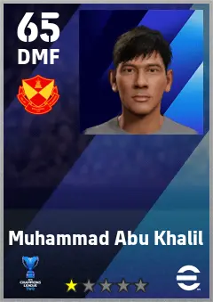 Muhammad Abu Khalil eFootball 2026 player card — 65 OVR DMF