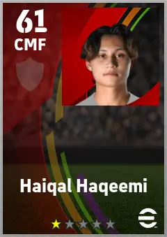 Haiqal Haqeemi eFootball 2026 player card — 61 OVR CMF