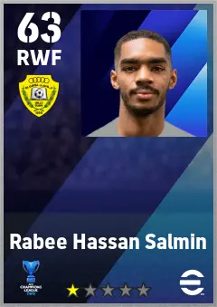 Rabee Hassan Salmin eFootball 2026 player card — 63 OVR RWF