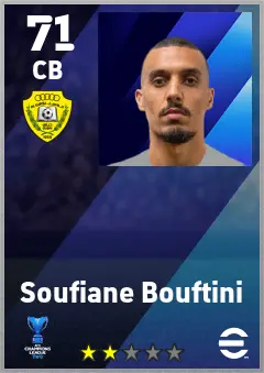 Soufiane Bouftini eFootball 2026 player card — 71 OVR CB