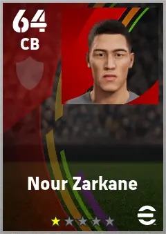 Nour Zarkane eFootball 2026 player card — 64 OVR CB