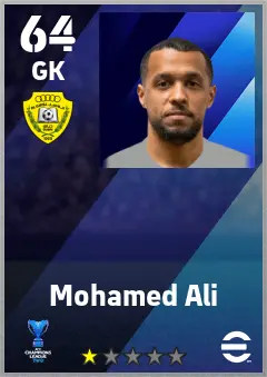 Mohamed Ali eFootball 2026 player card — 64 OVR GK