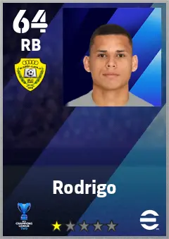 Rodrigo eFootball 2026 player card — 64 OVR RB