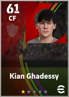 Kian Ghadessy eFootball 2026 player card — 61 OVR CF