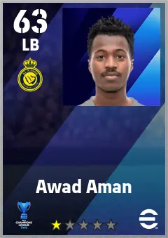 Awad Aman eFootball 2026 player card — 63 OVR LB
