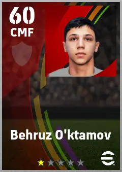 Behruz O ktamov eFootball 2026 player card — 60 OVR CMF