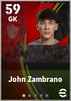 John Zambrano eFootball 2026 player card — 59 OVR GK