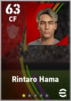 Rintaro Hama eFootball 2026 player card — 63 OVR CF