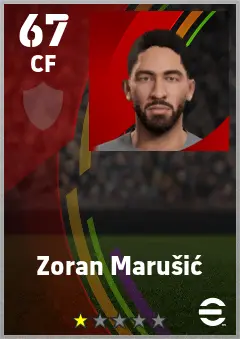 Zoran Marusic eFootball 2026 player card — 67 OVR CF