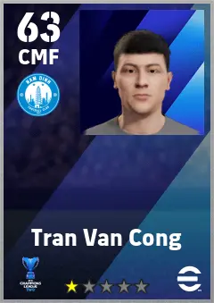 Tran Van Cong eFootball 2026 player card — 63 OVR CMF