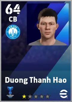 Duong Thanh Hao eFootball 2026 player card — 64 OVR CB