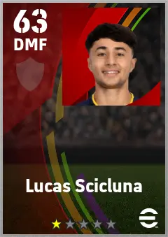 Lucas Scicluna eFootball 2026 player card — 63 OVR DMF