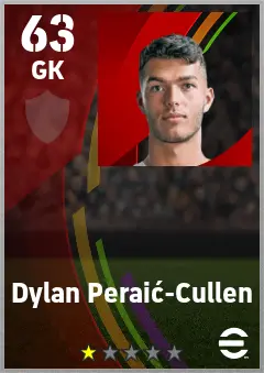 Dylan Peraic-Cullen eFootball 2026 player card — 63 OVR GK