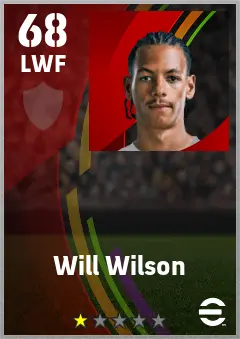 Will Wilson eFootball 2026 player card — 68 OVR LWF