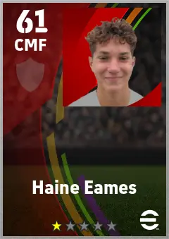 Haine Eames eFootball 2026 player card — 61 OVR CMF