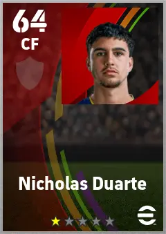 Nicholas Duarte eFootball 2026 player card — 64 OVR CF
