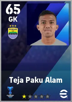 Teja Paku Alam eFootball 2026 player card — 65 OVR GK
