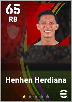 Henhen Herdiana eFootball 2026 player card — 65 OVR RB