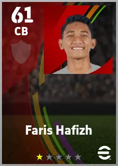 Faris Hafizh eFootball 2026 player card — 61 OVR CB