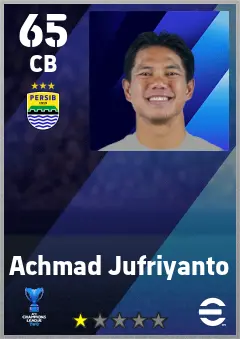 Achmad Jufriyanto eFootball 2026 player card — 65 OVR CB