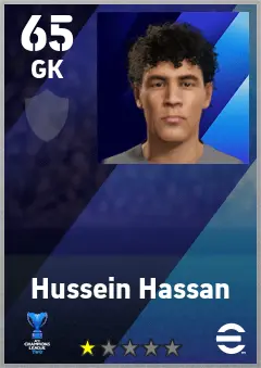 Hussein Hassan eFootball 2026 player card — 65 OVR GK