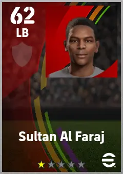 Sultan Al Faraj eFootball 2026 player card — 62 OVR LB