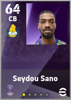 Seydou Sano eFootball 2026 player card — 64 OVR CB