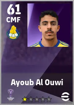 Ayoub Al Ouwi eFootball 2026 player card — 61 OVR CMF