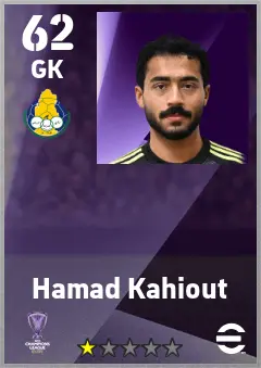 Hamad Kahiout eFootball 2026 player card — 62 OVR GK