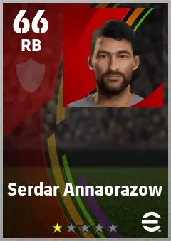 Serdar Annaorazow eFootball 2026 player card — 66 OVR RB