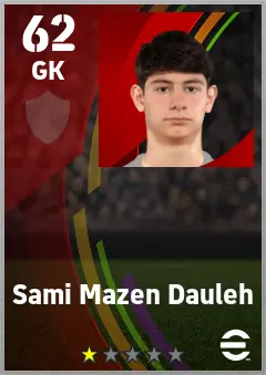 Sami Mazen Dauleh eFootball 2026 player card — 62 OVR GK