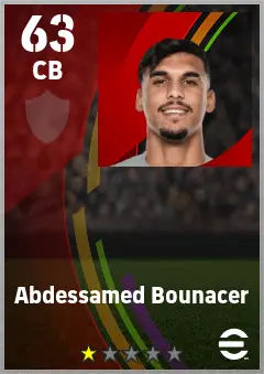 Abdessamed Bounacer eFootball 2026 player card — 63 OVR CB