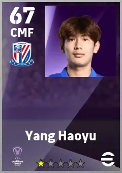 Yang Haoyu eFootball 2026 player card — 67 OVR CMF