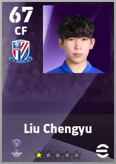 Liu Chengyu eFootball 2026 player card — 67 OVR CF