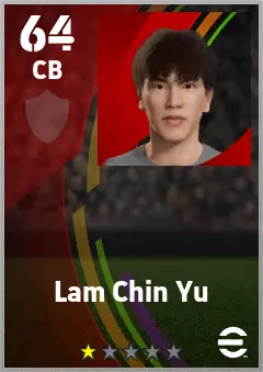 Lam Chin Yu eFootball 2026 player card — 64 OVR CB