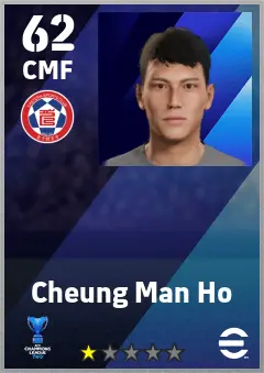 Cheung Man Ho eFootball 2026 player card — 62 OVR CMF