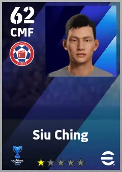 Siu Ching eFootball 2026 player card — 62 OVR CMF