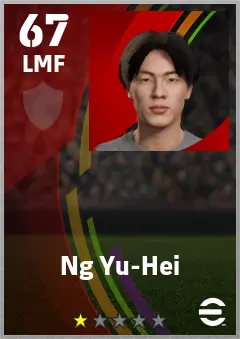 Ng Yu-Hei eFootball 2026 player card — 67 OVR LMF